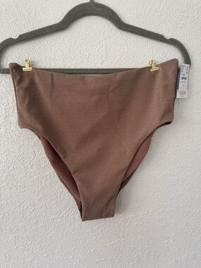 Lands' End Shimmery Brown High-Rise Swim Bottoms